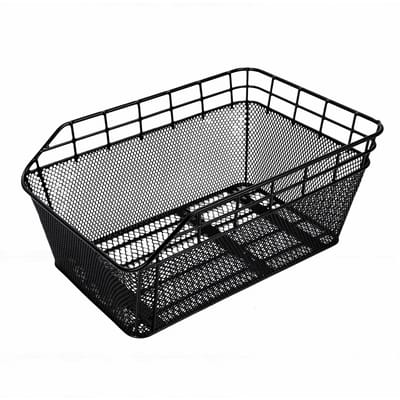 Grote Capaciteit Metalen Draad Fietsmand Achterkant met Waterdichte Hoes en Laadnet black