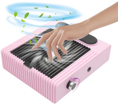 MakkelijkMooi Professionele Naildust Collector - Nagel Stofafzuiger - Instelbare Zuigkracht - Roze - met Comfortabel Handkussen