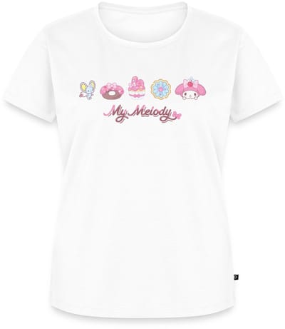 My Melody Met Flat En Gebakjes Premium T Shirt Dames