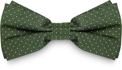Groene Zijden Vlinderdas met Polka Dots