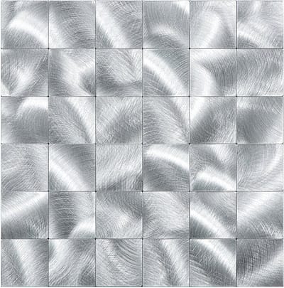 Zelfklevende Mozaïek Tegel - Afimera Grote Blokken XL - Geborsteld Zilver - 305x305x4mm