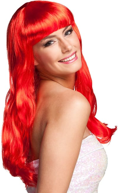 Boland - Pruik Chique rood Rood - Golvend - Lang - Vrouwen - - Glitter and Glamour