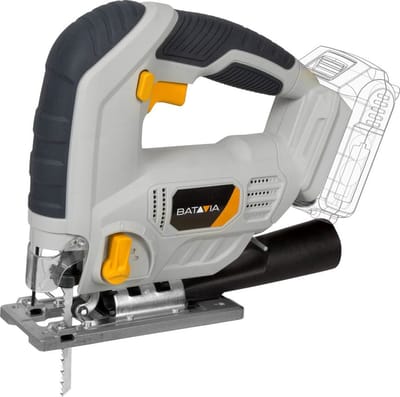 Batavia Accu 18V decoupeerzaag - Excl. Accu en Oplader - Max. zaagcapaciteit hout 80mm, metaal 6mm - 3000 OPM - Afzuigsysteem - versteksnedes -45 ° tot 45 ° - Maxxpack