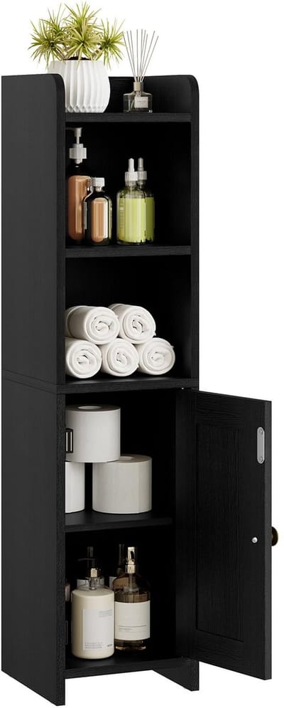 Dailygoods- Opbergkast Hoek - Vloerkast met Verstelbare Planken - Smalle Badkamerkast - Toiletpapier Organisatoren - Ideaal voor Kleine Ruimtes - Perfecte Opbergruimte