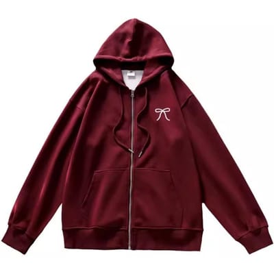 Bordeaux Vest met Rits Hoodie voor Dames In Herfst en Winter Nieuwe Losse Lazy Top Jas XL black