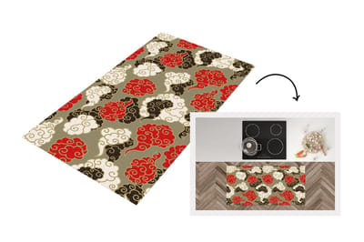 Keukenloper - Loper keuken - Wolken - Azië - Patroon - Japan - 120x60 cm - Keukenloper vinyl