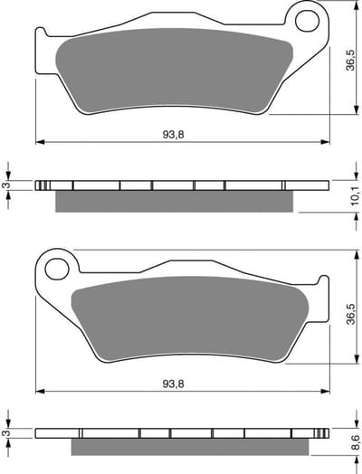 goud fren remblok voor motorfiets bmw 850 r r 1994 tot 2002 arg / 259/g239 nieuw