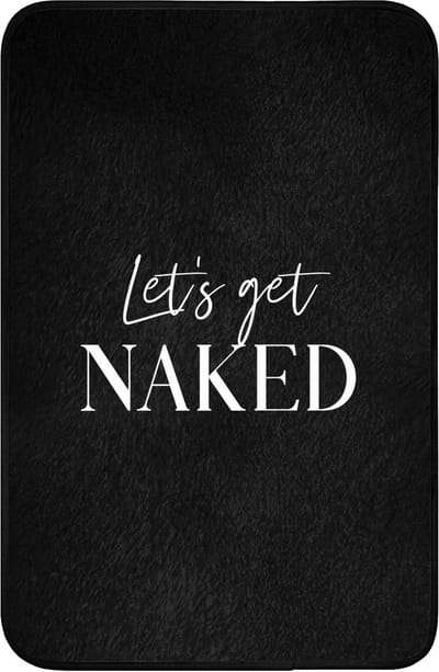 WC mat 40x60 cm - Antislip - Quotes - Let's get naked - Zwart - Spreuk - Toiletmat - Vloermat - Douchemat - Toilet tapijt - Toiletmatten