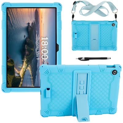 Pour Étui Lenovo Tab 10.1 K10 2ème K10C 10.1 pouces Épaissi Anti-chute Support Silicone Funda TB311FU/TB311XU Housse Tablette 10.1 Tab K10 2nd TB-311FU bleu ciel