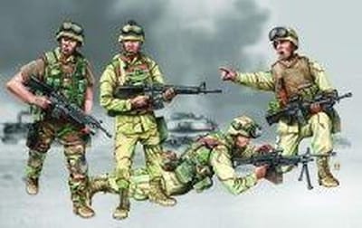 Trumpeter Modelbouwpakket Militaire voertuigen - 00407 US Marine Corps Iraq 2003 - Figuren Plastic - 1:35 - Modelbouw