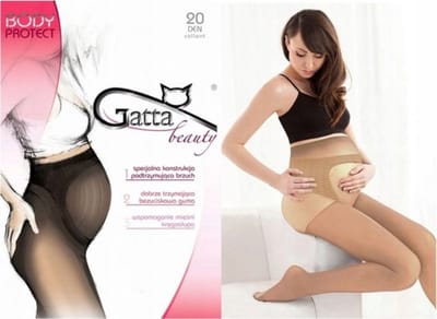 GATTA - Zwangerschapspanty - 20 DEN - Maat S - Beige / Daino - Dames Panty - Zwanger - Ondersteunende Panty - (1 Stuks)