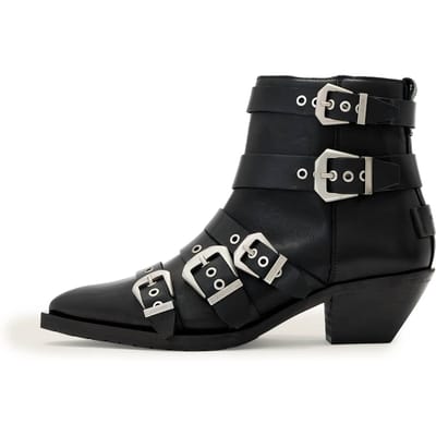 AllSaints Jane Buckle Boot Black Taglia: 40 | Stivali Outlet | Donna | Nero