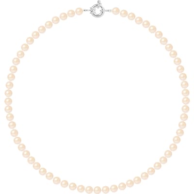 Rank ketting kralen Zoetwater 6-7mm Pink Natural Ring Marine 925 Lengte 45 cm