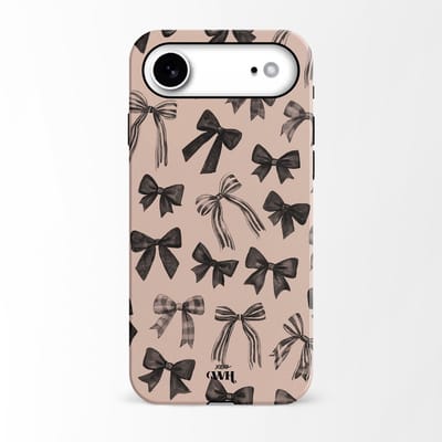xoxo Wildhearts telefoonhoesje geschikt voor iPhone Air - Winter Muse - Double Layer - Hard case met dubbele beschermlaag - Beschermhoes shockproof case - Hoesje met strikjes - Beige