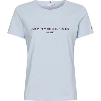Tommy Hilfiger - Maat XXS - Regular Dames T-shirt - Lichtblauw
