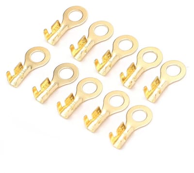 JHUBERS - Ring Terminals Set - 100 Stuks - M4 Messing voor Betrouwbare Kabelverbinding - Perfect voor Elektriciteit - Hoogwaardige Kwaliteit - Gesc...