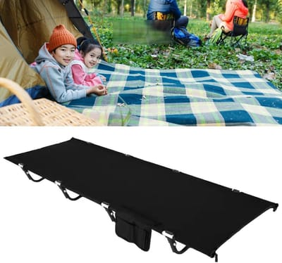 Campingbed - Slaapbed opvouwbaar - Buiten slapen - Sterk stalen frame - 192 x 69 cm - Zwart