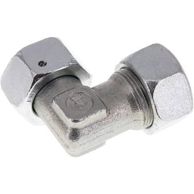 M26x1.5 x 18L Verzinkt Stalen Verstelbaar L-Fitting 90graden met Afdichtconus en O-ring 315 Bar DIN 2353