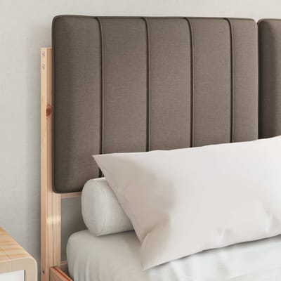 vidaXL - Bedframe - met - Gevoerde - Hoofdbord - Taupe - 120 - x - 190 - cm