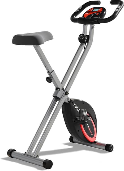 Opvouwbare Hometrainer - Fitnessfiets Indoor - Cardio Training - 8 Weerstandsniveaus - Max 130 KG - Grijs-Zwart