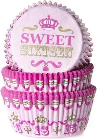 House of Marie Cupcake Vormpjes Sweet Sixteen - pk/50