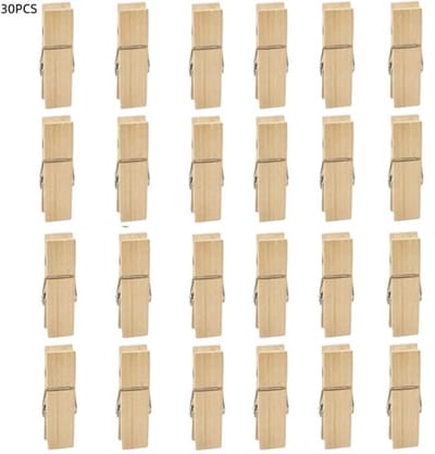 30 stuks - Houten wasknijpers - voor ophangen, buiten en knutselen - stevige en duurzame wasknijpers - 7.2×1.8cm