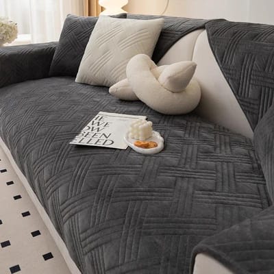 Winter Dikke Pluche Bankmat Stofdicht Antislip Bankhoes Kussensloop Effen Kleur Geruite Bank Rugleuning Armleuning Handdoek 70x70cm 1pcs