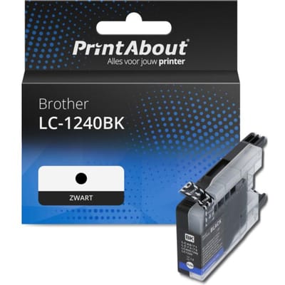 PrintAbout huismerk Inktcartridge LC-1240BK Zwart Geschikt voor Brother