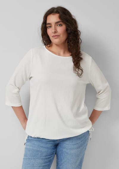 s.Oliver - female - Gestructureerde overhemdblouse met boothals