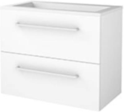 Basic-Line Start 46 Badkamermeubelset - 80 x 46 cm - Met Grepen - 2 Lades - Acryl Wastafel - Zonder Kraangat - Ice White