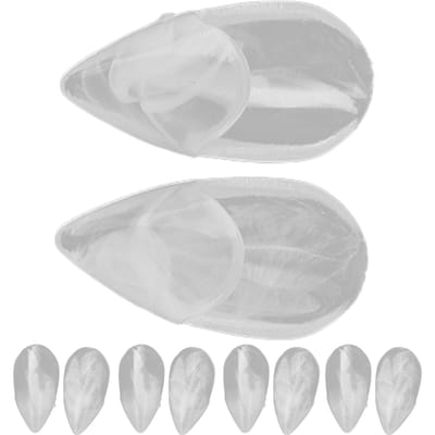 10 pièces Ensemble de Dents Faux Halloween Résine Transparente Dentiers Cosplay Accessoire Décoration 15mm 0.6in gray