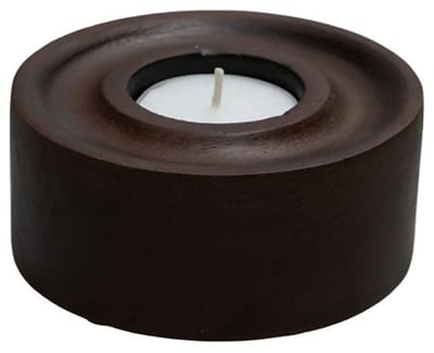 Kandelaar Berthoud | Bruin | Walnoothout | XS | 2 in 1 | Ø10 x H4 cm