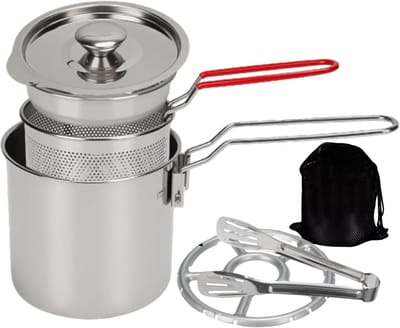 Mini Friteuse - Kleine Frituurpan - Thuis Koken - Spatvrij Frituren - 1.2L Capaciteit - Zilver