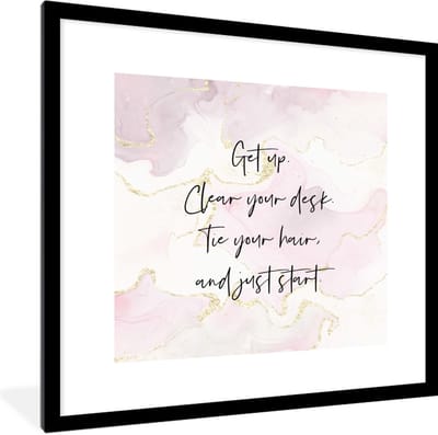 Fotolijst incl. Poster - Studenten - Quotes - Motivatie - Marmer - 40x40 cm - Posterlijst