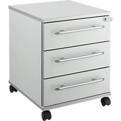 Schäfer Shop  Select Verrijdbaar ladeblok Moxxo IQ 333, 3 schuifladen, B 410 x D 495 x H 510 mm, afsluitbaar, lichtgrijs