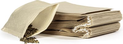 Ecorare - Theezakjes voor losse thee - 100 stuks - Biologisch afbreekbaar & Makkelijk sluitbaar - 6x8 cm - Papieren thee zakjes