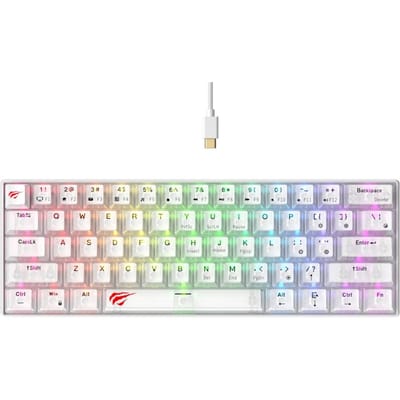 Gaming Toetsenbord Bedraad USB HAVIT KB903L, RGB, 1.8m, Transparant Wit