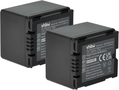 Camcorder Accu Set - Reserve Batterijen - Energie Voor Camera - Geen Geheugeneffect - 1100mAh 72V - Zwart
