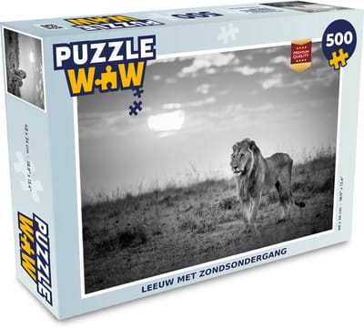 Puzzel Leeuw - Zonsondergang - Jacht - Legpuzzel - Puzzel 500 stukjes