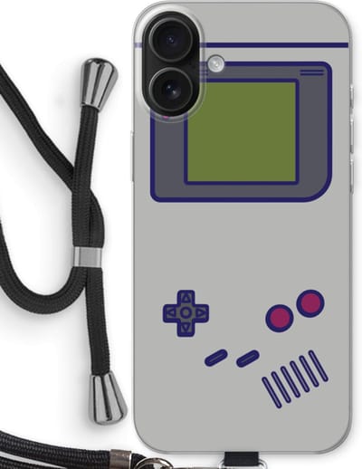 Case Company® - Hoesje met koord geschikt voor iPhone 16 Plus hoesje met Koord - Game On - Telefoonhoesje met Zwart Koord - Bescherming aan alle Kanten en Over de Schermrand