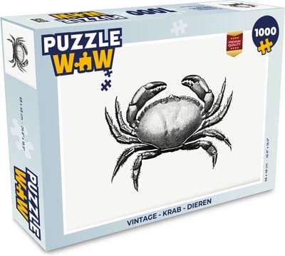Puzzel Vintage - Krab - Dieren - Legpuzzel - Puzzel 1000 stukjes volwassenen