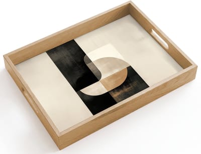 Dienblad hout 40x30 cm - Schootdienblad - Modern - Vierkant - Vormen - Borrelplank rechthoek - Plateau dienbladen