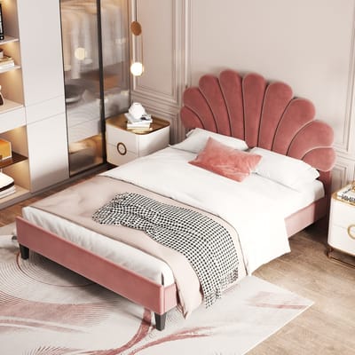 STILVORA Gestoffeerd Bed 140x200 - Kinderbed Met Onderste Opbergruimte En Stevig MDF Frame - Fluweel - Rood