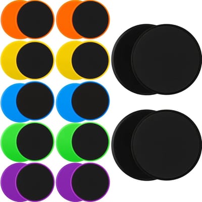 Core Sliders - Glijplaten Fitness - Buikspieroefeningen Trainen - Dubbelzijdig Ontwerp - 24 stuks - Meerkleurig
