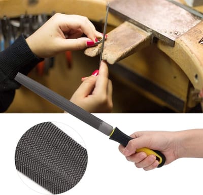 Halfronde Vijl - Metaalvijl Rasp - Metaal Bewerken - Ergonomisch Handvat - 8 Inch - Grijs