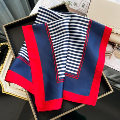 Luxe Zijden Haar Vierkante Sjaal Dames Satijnen Nekband Handpols Foulard Zomer Print Sjaal Wraps Hoofddoek Hijab Bandana red