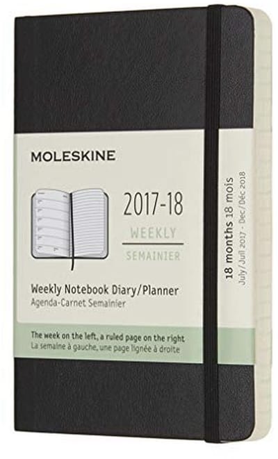 Weekagenda 18 maanden Pocket Zwart