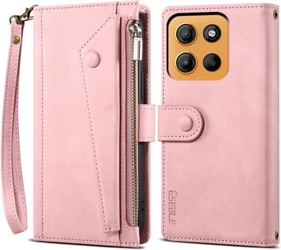 Coverup Hoesje - Geschikt voor Motorola Moto G15 / G17 (Power) Hoesje - Coverup Book Case met Portemonnee - Roze