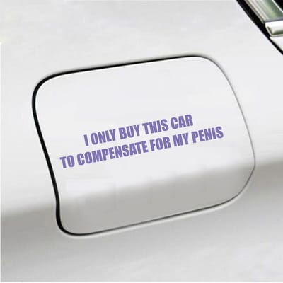 Bumpersticker - I Only Buy This Car - 3,5 X 19,6 - Paars