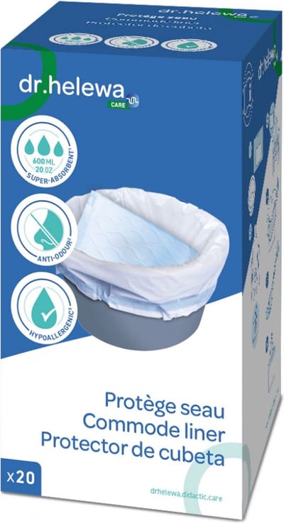Hygiënische opvangzakken - toiletstoel - 20x - 650 ml Dr. Helewa Care